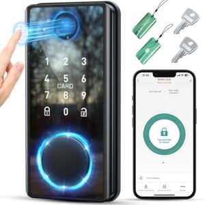 Keyless Entry Door Lock with Keypad - Fingerprint Door Lock - Smart Locks for Front Door - Electronic Keypad Smart Deadbolt Lock - Biometric Smart Digital Door Lock with Code -Auto Lock 1
