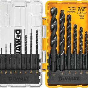 DEWALT Drill Bit Set, 14-Piece, 135 Degree Split Point, For Plastic, Wood and Metal (DWA1184)